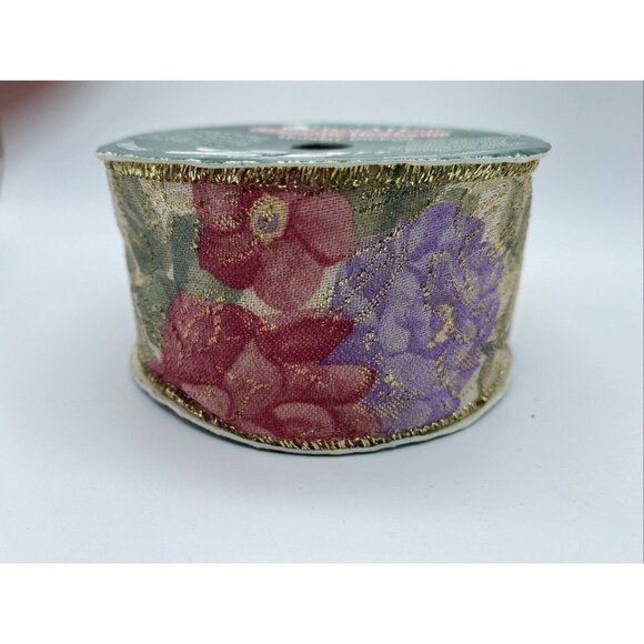 Holiday Ribbon 2" Wide Approximately 21 Ft. Long Trim A Home Romantic Heirloom - Picture 7 of 8